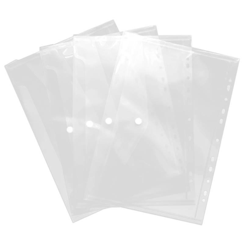 10Pcs 11 구멍 투명 A4 문서 파일 가방 플라스틱 폴더 파일 빌 봉투 저장 봉투 데이터 학교 종이 봉투
